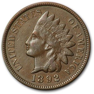 1892 Indian Head Cent XF 1892 Indian Head Cent XF