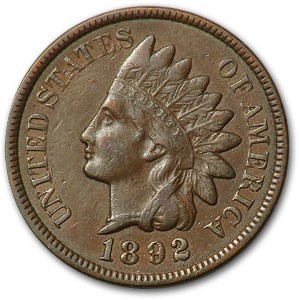 1892 Indian Head Cent XF