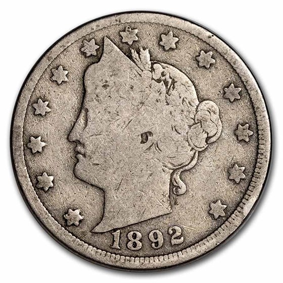 1892 Liberty Head V Nickel Good 1892 Liberty Head V Nickel Good