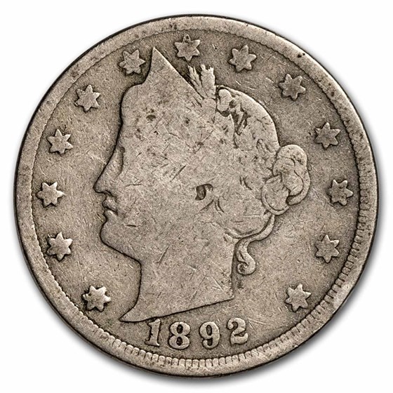 1892 Liberty Head V Nickel Good 1892 Liberty Head V Nickel Good