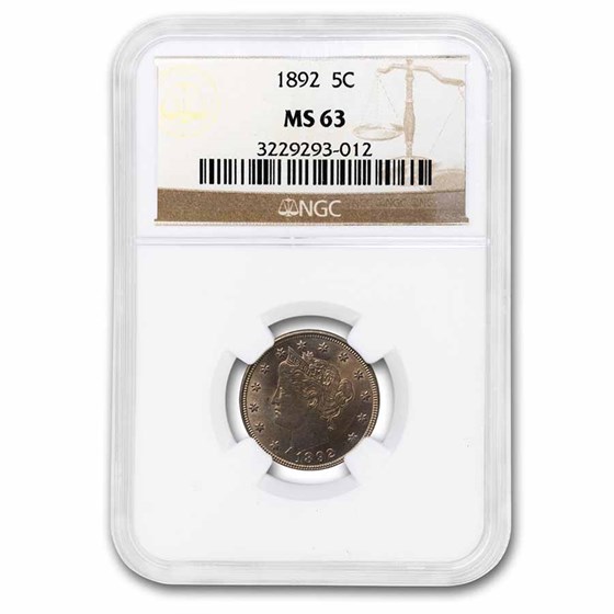 1892 Liberty Head V Nickel MS-63 NGC 1892 Liberty Head V Nickel MS-63 NGC
