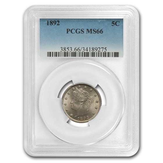 1892 Liberty Head V Nickel MS-66 PCGS 1892 Liberty Head V Nickel MS-66 PCGS