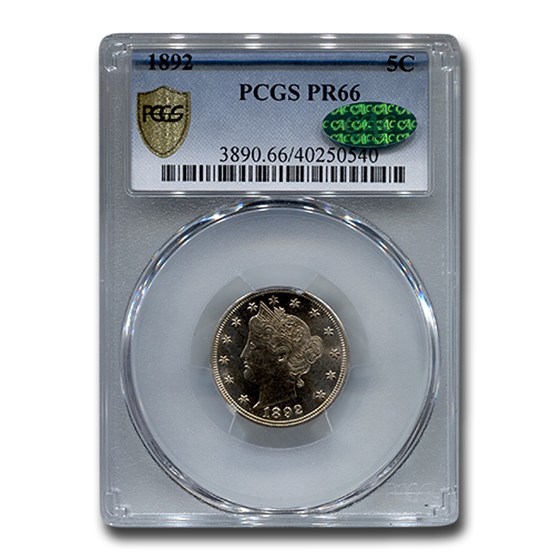 1892 Liberty Head V Nickel PR-66 PCGS CAC 1892 Liberty Head V Nickel PR-66 PCGS CAC