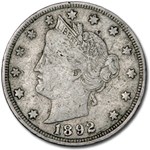 1892 Liberty Head V Nickel VF