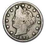 1892 Liberty Head V Nickel VG