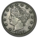 1892 Liberty Head V Nickel XF