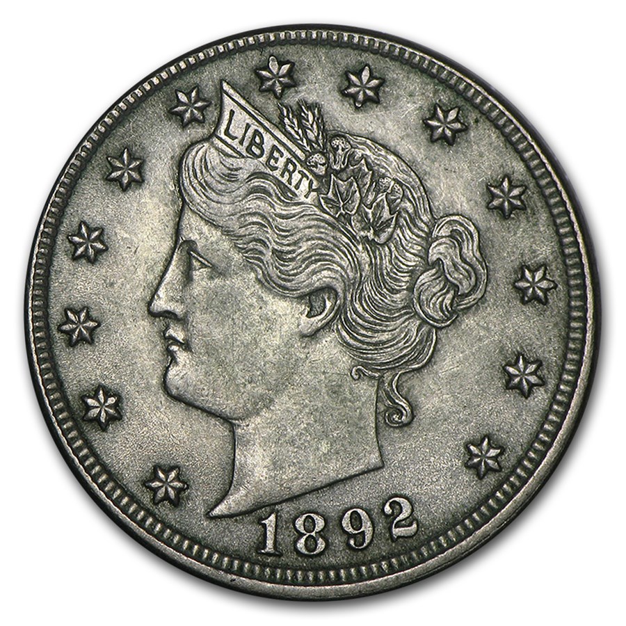 1892 Liberty Head V Nickel XF