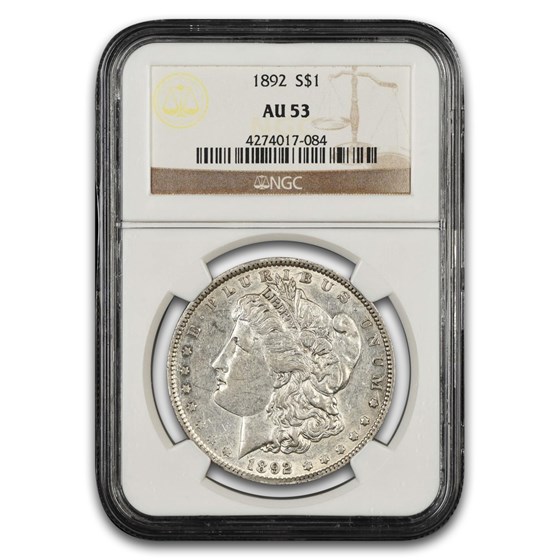 1892 Morgan Dollar AU-53 NGC