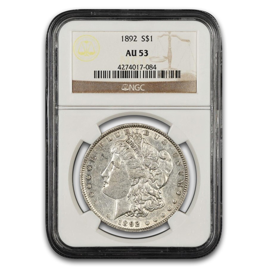 1892 Morgan Dollar AU-53 NGC