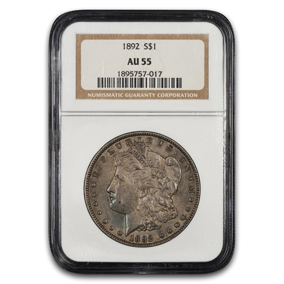 1892 Morgan Dollar AU-55 NGC (Toned)