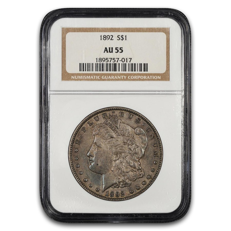 1892 Morgan Dollar AU-55 NGC (Toned)