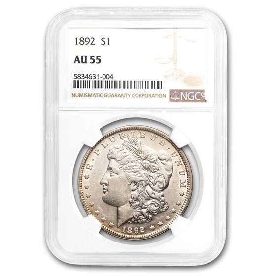 1892 Morgan Dollar AU-55 NGC 1892 Morgan Dollar AU-55 NGC