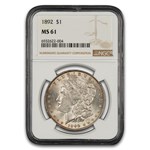 1892 Morgan Dollar MS-61 NGC