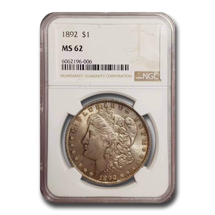 1892 Morgan Dollar MS-62 NGC