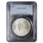1892 Morgan Dollar MS-62 PCGS