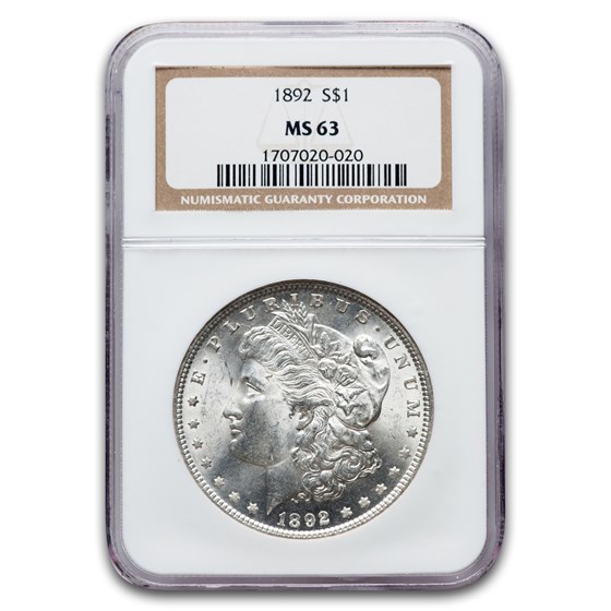 1892 Morgan Dollar MS-63 NGC
