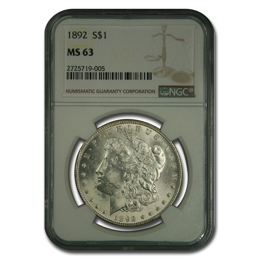 1892 Morgan Dollar MS-63 NGC