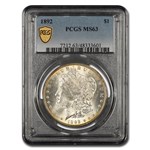 1892 Morgan Dollar MS-63 PCGS (Toned)