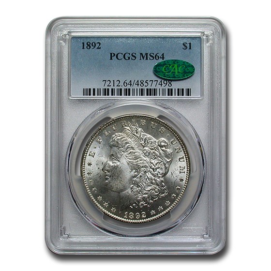 1892 Morgan Dollar MS-64 PCGS CAC 1892 Morgan Dollar MS-64 PCGS CAC