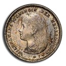 1892 Netherlands Silver 10 Cents MS-63 PCGS