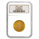 1892-O $10 Liberty Gold Eagle MS-60 NGC