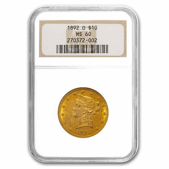1892-O $10 Liberty Gold Eagle MS-60 NGC