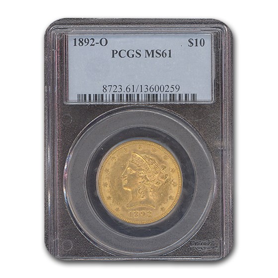 1892-O $10 Liberty Gold Eagle MS-61 PCGS 1892-O $10 Liberty Gold Eagle MS-61 PCGS