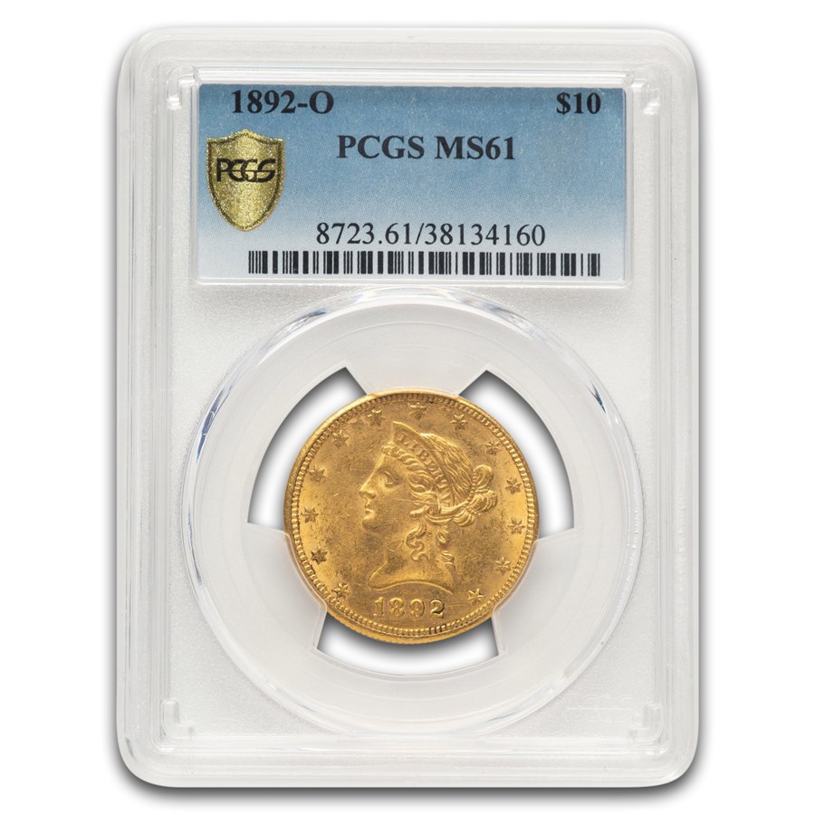 1892-O $10 Liberty Gold Eagle MS-61 PCGS