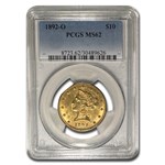 1892-O $10 Liberty Gold Eagle MS-62 PCGS