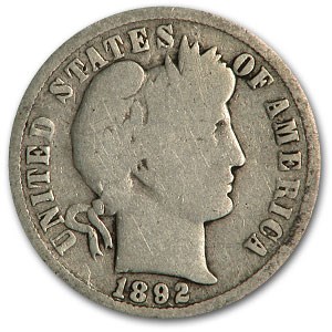 1892-O Barber Dime AG 1892-O Barber Dime AG
