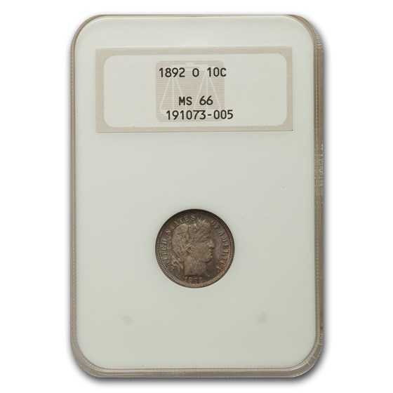 1892-O Barber Dime MS-66 NGC 1892-O Barber Dime MS-66 NGC