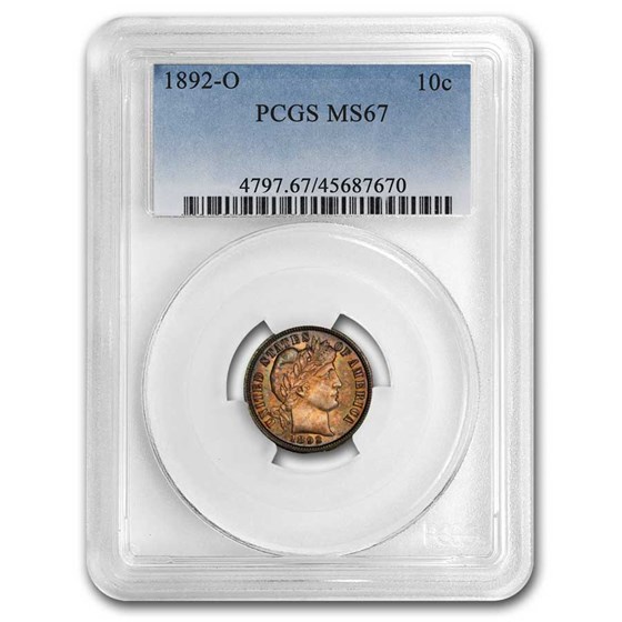 1892-O Barber Dime MS-67 PCGS 1892-O Barber Dime MS-67 PCGS