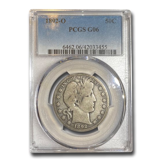 1892-O Barber Half Dollar Good-6 PCGS 1892-O Barber Half Dollar Good-6 PCGS