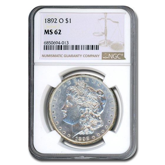 1892-O Morgan Dollar MS-62 NGC 1892-O Morgan Dollar MS-62 NGC