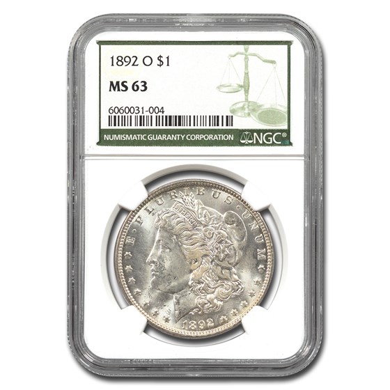 1892-O Morgan Dollar MS-63 NGC (Green Label) 1892-O Morgan Dollar MS-63 NGC (Green Label)