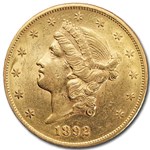 1892-S $20 Liberty Gold Double Eagle AU