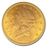 1892-S $20 Liberty Gold Double Eagle MS-62 PCGS