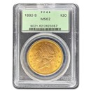 1892-S $20 Liberty Gold Double Eagle MS-62 PCGS