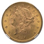1892-S $20 Liberty Gold Double Eagle MS-63 NGC CAC