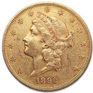 1892-S $20 Liberty Gold Double Eagle XF 1892-S $20 Liberty Gold Double Eagle XF