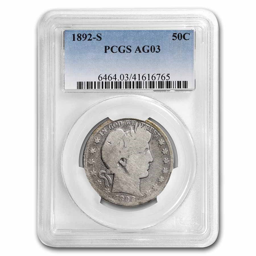 1892-S Barber Half Dollar AG-03 PCGS