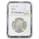1892-S Barber Half Dollar MS-65 NGC