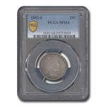 1892-S Barber Quarter MS-64 PCGS