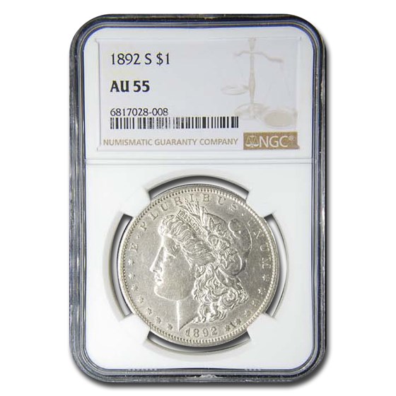 1892-S Morgan Dollar AU-55 NGC 1892-S Morgan Dollar AU-55 NGC