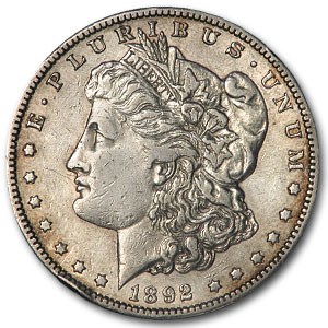 1892-S Morgan Dollar XF-45 Details (VAM-2, Doubled Date, Cleaned)