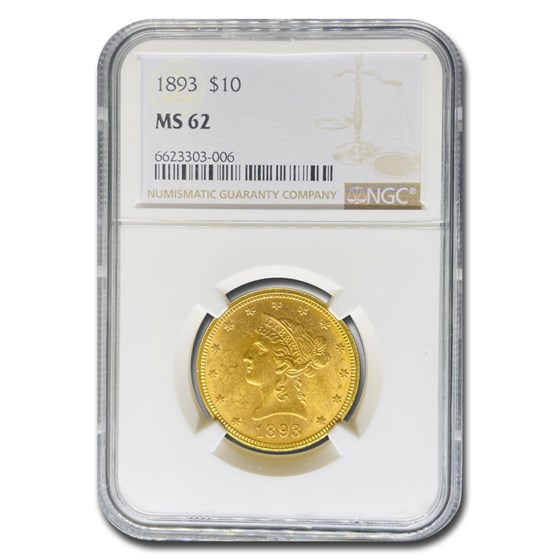 1893 $10 Liberty Gold Eagle MS-62 NGC 1893 $10 Liberty Gold Eagle MS-62 NGC