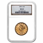 1893 $10 Liberty Gold Eagle MS-63 NGC