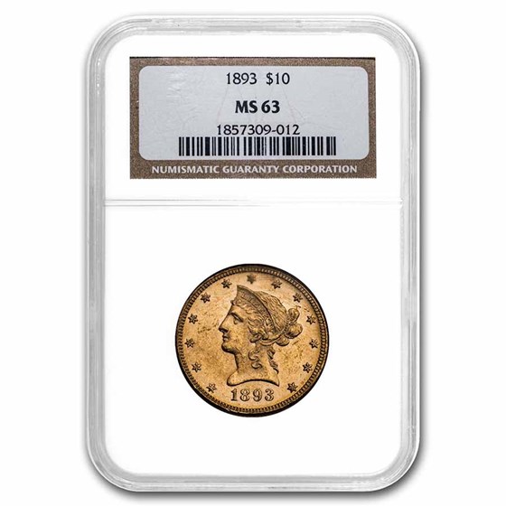1893 $10 Liberty Gold Eagle MS-63 NGC 1893 $10 Liberty Gold Eagle MS-63 NGC