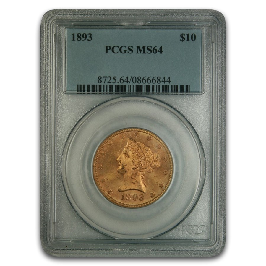 1893 $10 Liberty Gold Eagle MS-64 PCGS