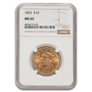 1893 $10 Liberty Gold Eagle MS-65 NGC
